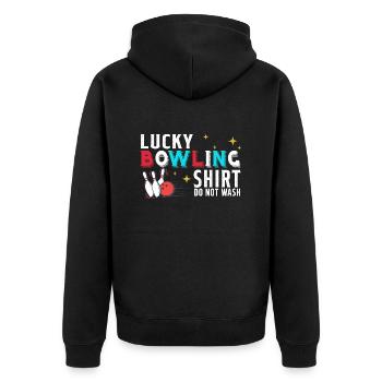 Bowling Ne pas laver C’est mon Bowling chanceux - Veste à capuche bio Premium Unisexe - noir - Dos - Nico (187cm)