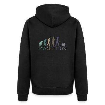 EVOLUTION POMERANIAN - Unisex Premium Organic Zip Hoodie - black - Back - Nico (187cm)