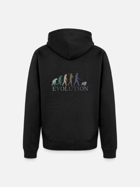 L’ÉVOLUTION DU CARLIN - Veste à capuche bio Premium Unisexe - noir