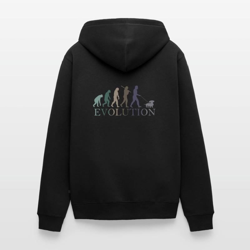 EVOLUTION DES RETRO-DACKELS Unisex Premium Bio Zip Hoodie