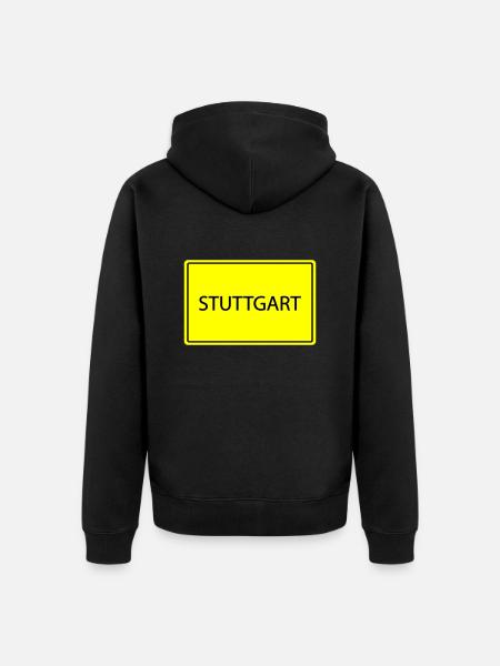 City sign Stuttgart - Unisex Premium Organic Zip Hoodie - black