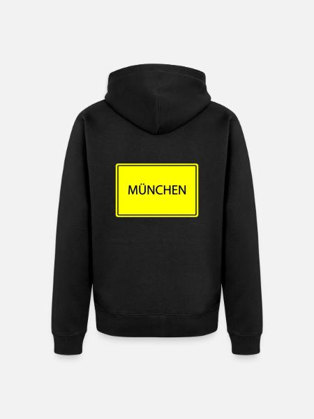 City sign Munich - Unisex Premium Organic Zip Hoodie - black