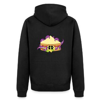 TENTAKEL-BISSE - Unisex Premium Bio Zip Hoodie - Schwarz - Hinten - Nico (187cm)