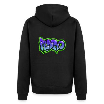 PEDRO graffiti sweatshirt hat teeshirt blue - Unisex Premium Organic Zip Hoodie - black - Back - Nico (187cm)