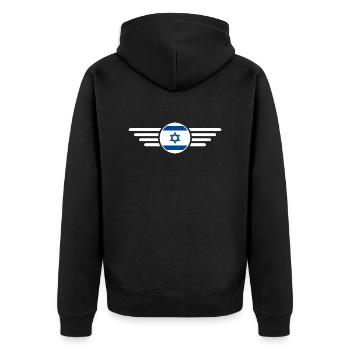 I Love Israel Elegance Style Design T-Shirt - Unisex Premium Organic Zip Hoodie - black - Back - Nico (187cm)