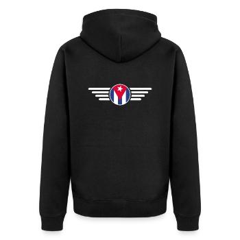 I Love Cuba, Elegance Style Design T-Shirt - Unisex Premium Organic Zip Hoodie - black - Back - Nico (187cm)