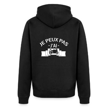 Je Peux Pas J ai Moto / cadeau motard - Veste à capuche bio Premium Unisexe - noir - Dos - Nico (187cm)