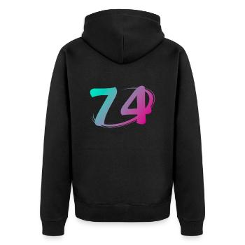 Numéro 74 multicolore - Veste à capuche bio Premium Unisexe - noir - Dos - Nico (187cm)