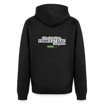 Please do not disturb, panic attack is just loading anxiety - Unisex Premium Organic Zip Hoodie - black - Back - Nico (187cm)