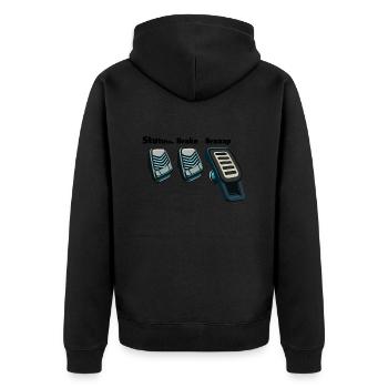 3 Pedals, 1 Love - Unisex Premium Bio Zip Hoodie - Schwarz - Hinten - Nico (187cm)