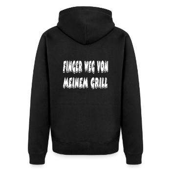 Grillen - Unisex Premium Bio Zip Hoodie - Schwarz - Hinten - Nico (187cm)