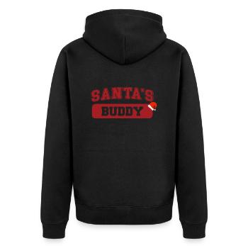 Santa's Buddy Christmas Gift Christmas Outfit - Unisex Premium Organic Zip Hoodie - black - Back - Nico (187cm)