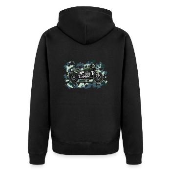 Cruiser // Custom // Motorcycle - Unisex Premium Organic Zip Hoodie - black - Back - Nico (187cm)