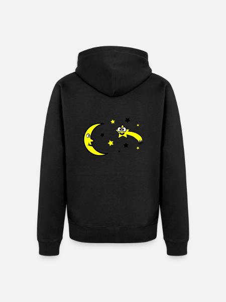 Moon and stars - Unisex Premium Organic Zip Hoodie - black