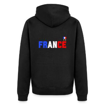 drapeau france cadeau, cadeau france drapeau - Veste à capuche bio Premium Unisexe - noir - Dos - Nico (187cm)