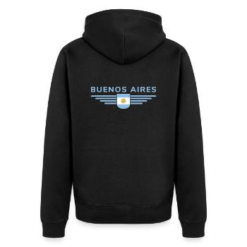 Buenos Aires Shirt for Argentina Fans - Unisex Premium Organic Zip Hoodie - black - Back - Nico (187cm)