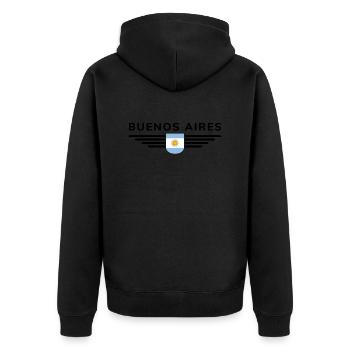 Buenos Aires Shirt for Argentina Fans - Unisex Premium Organic Zip Hoodie - black - Back - Nico (187cm)