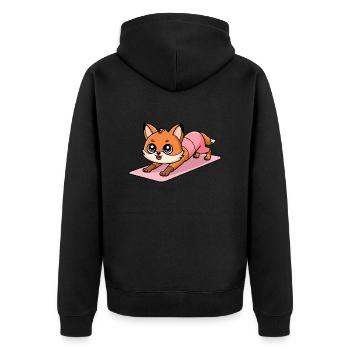 Yoga du renard - Veste à capuche bio Premium Unisexe - noir - Dos - Nico (187cm)