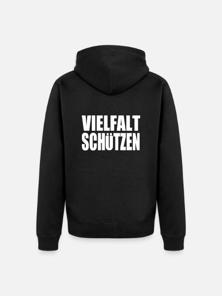 vielfalt schützen - Unisex Premium Bio Zip Hoodie - Schwarz