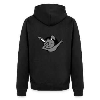 Bunny Dabbing Dab Dance Pose Dancing Hole Party Fun - Unisex Premium Organic Zip Hoodie - black - Back - Nico (187cm)