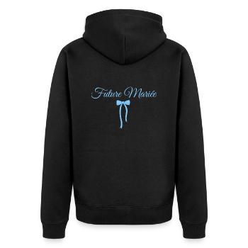 Blaue Schleife für die zukünftige Braut - Unisex Premium Bio Zip Hoodie - Schwarz - Hinten - Nico (187cm)