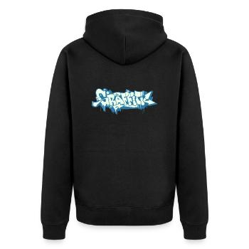 GRAFFITI - Unisex Premium Bio Zip Hoodie - Schwarz - Hinten - Nico (187cm)