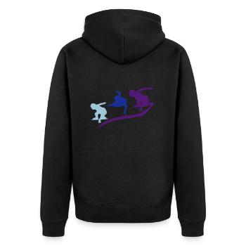 short track track animation group - Unisex Premium Organic Zip Hoodie - black - Back - Nico (187cm)