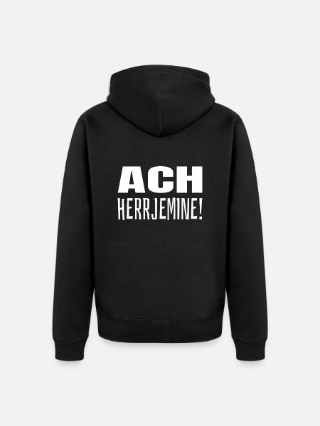 Ach herrjemine! - Unisex Premium Bio Zip Hoodie - Schwarz