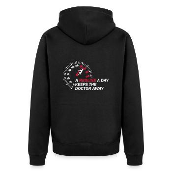Une voiture Redline A Day - Veste à capuche bio Premium Unisexe - noir - Dos - Nico (187cm)