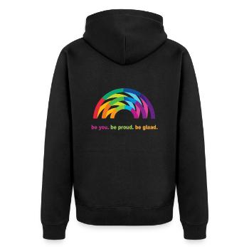 Arc-en-ciel fierté - Veste à capuche bio Premium Unisexe - noir - Dos - Nico (187cm)