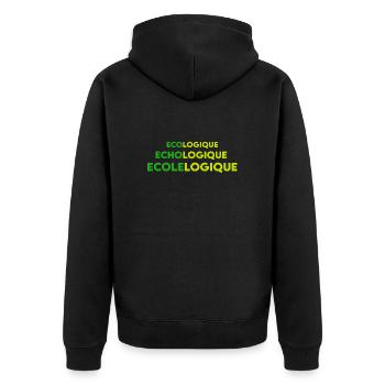Écologique Echo logique Ecole logique - Veste à capuche bio Premium Unisexe - noir - Dos - Nico (187cm)