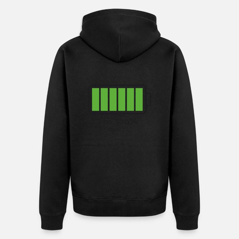 Ich bin 100% - Unisex Premium Bio Zip Hoodie - Schwarz