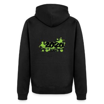 2020 Corona Covid19 Statement ich war dabei Spruch - Unisex Premium Bio Zip Hoodie - Schwarz - Hinten - Nico (187cm)