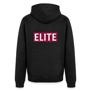 Elite - Unisex Premium Organic Zip Hoodie - black - Back - Nico (187cm)