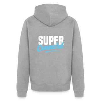 Super connard cadeau humour provoque homme - Veste à capuche bio Premium Unisexe - gris chiné - Dos - Nico (187cm)