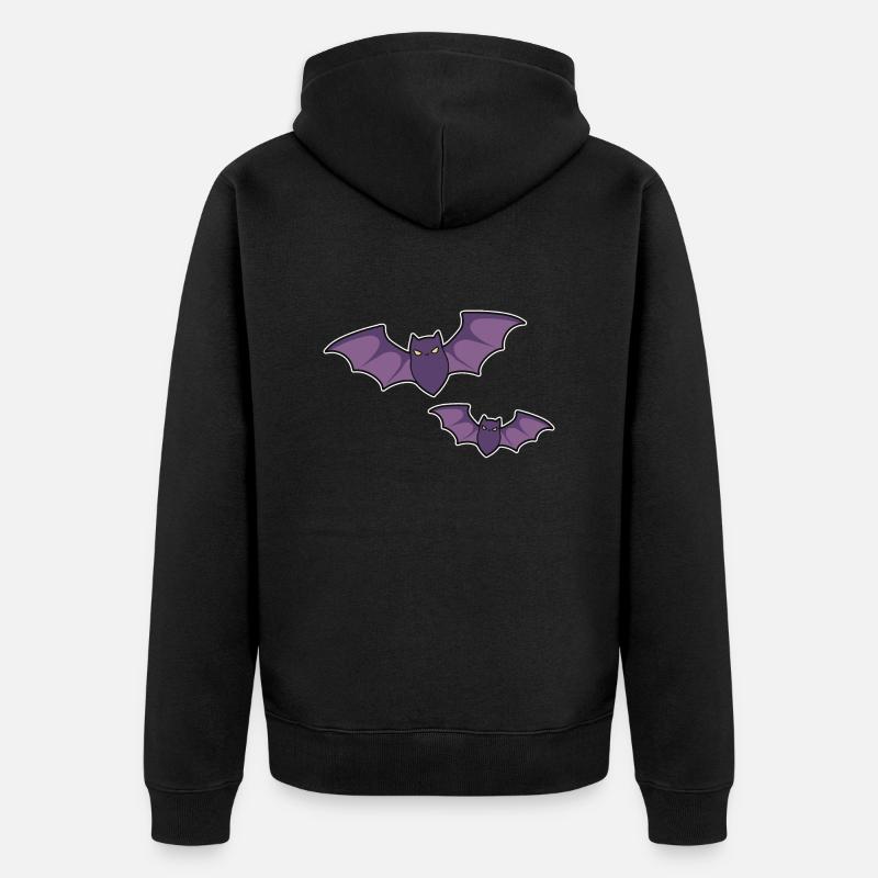Fledermäuse - Unisex Premium Bio Zip Hoodie - Schwarz