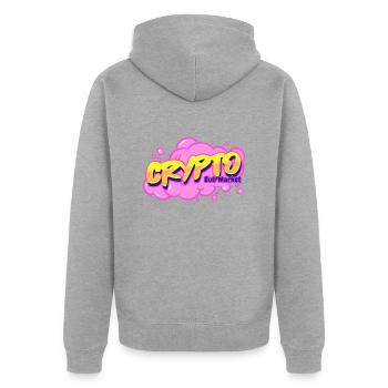 Krypto-Bullenmarkt - Unisex Premium Bio Zip Hoodie - Grau meliert - Hinten - Nico (187cm)