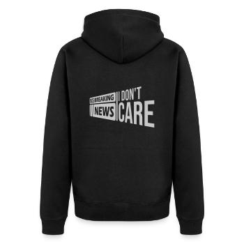 Breaking news don t - Unisex Premium Bio Zip Hoodie - Schwarz - Hinten - Nico (187cm)