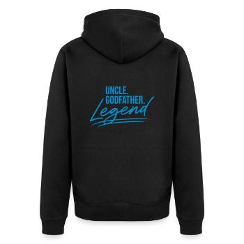 Citation de légende de l’oncle parrain - Veste à capuche bio Premium Unisexe - noir - Dos - Nico (187cm)