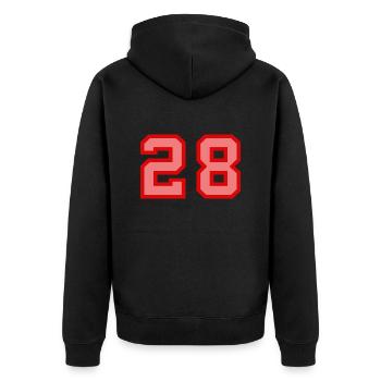 Cool Retro Retrostyle Jersey Number Back Number - Unisex Premium Organic Zip Hoodie - black - Back - Nico (187cm)