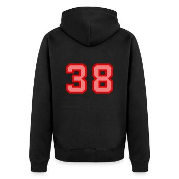 Cool Retro Retrostyle Jersey Number Back Number - Unisex Premium Organic Zip Hoodie - black - Back - Nico (187cm)