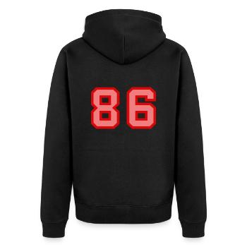 Cool Retro Retrostyle Jersey Number Back Number - Unisex Premium Organic Zip Hoodie - black - Back - Nico (187cm)