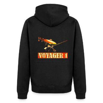 Voyager Interstellare Weltraum Sonde - Unisex Premium Bio Zip Hoodie - Schwarz - Hinten - Nico (187cm)
