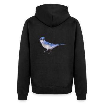 Oiseau ~ le Geai Bleu - Veste à capuche bio Premium Unisexe - noir - Dos - Nico (187cm)