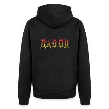 Dad dad dad retro vintage tatto - Unisex Premium Organic Zip Hoodie - black - Back - Nico (187cm)