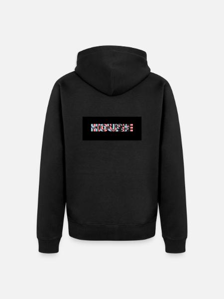 3D Effect House Logo - Unisex Premium Organic Zip Hoodie - black