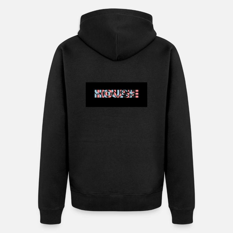 3D Effekt House Logo - Unisex Premium Bio Zip Hoodie - Schwarz