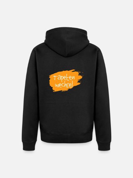 Tapetenwechsel orange - Unisex Premium Bio Zip Hoodie - Schwarz