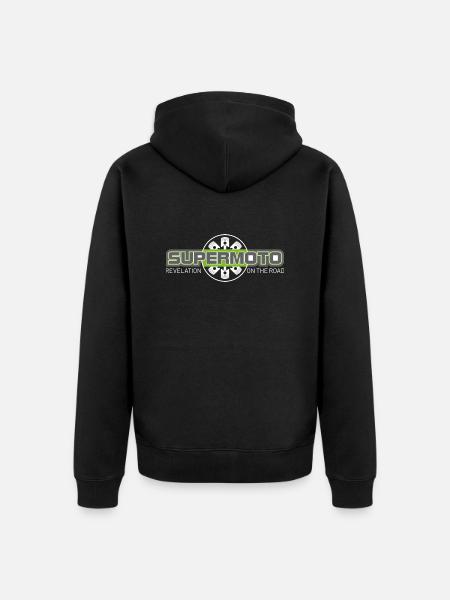 SUPER MOTO Monkey Moto Circle - Unisex Premium Organic Zip Hoodie - black