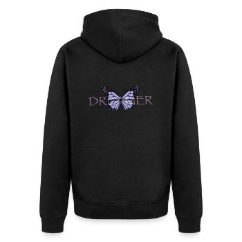Rêveur de papillon - Veste à capuche bio Premium Unisexe - noir - Dos - Nico (187cm)